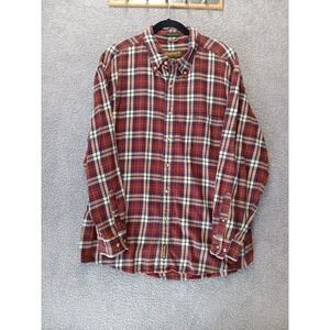 Timberland Weathergear Plaid Flannel Shirt Men XL Rugged Fit Cotton Cottage